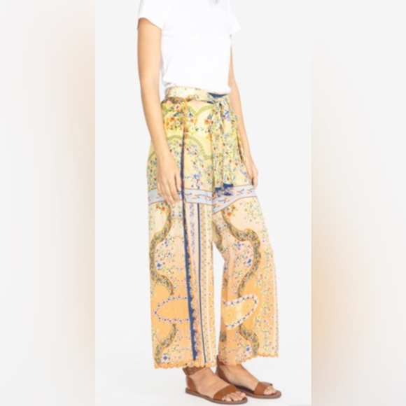 Johnny Was Floral Summer Flowy Wide Leg Pants SZ S - Picture 1 of 9